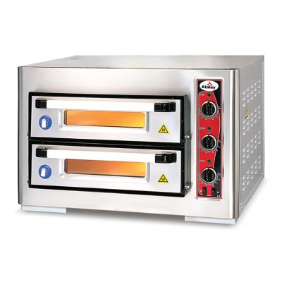 Atalay APF-40-2 Double Deck Countertop Pizza/Bakery Oven with Two Independent Chambers, 40x40 cm - 1