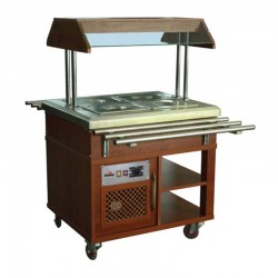 Atalay ASBM-02 Medium Type Bain Marie, GN 1/1x2 Capacity, Electric, Wood Coated - Atalay