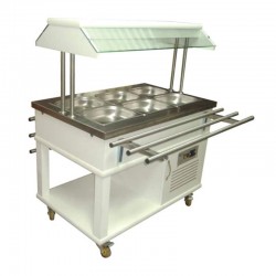 Atalay ASSB-03 Wood Veneered Medium Type Saladbar, GN 1/1x3 Capacity, Electric - Atalay