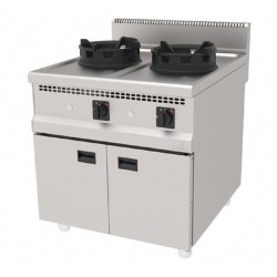 Atalay AWO-890 900 Series Cabinet 2 Burner Wok Hob with LPG - Atalay