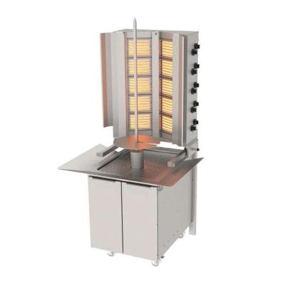 Atalay ADG-10DS Duvara Monteli Hareketli Alt Arabalı Döner Sabit Makinesi, 5+2 Radyanlı, LPG'li - 1