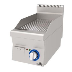 Atalay EAEI-360NCR 600 Series Ribbed Plate Grill, 30x60 cm, Chrome Surface, Electric - Atalay