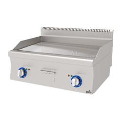 Atalay EAEI-860NCR 600 Series Ribbed Plate Grill, 80x60 cm, Chrome Surface, Electric - Atalay