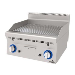 Atalay EAGI-660NCR 600 Series Ribbed Plate Grill, 60x60 cm, Chrome Surface, Natural Gas - Atalay