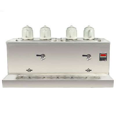 Ateşe Cappadocia Dijital 4 Demlikli Çay Kazanı, 30+30 L, Gaz+Elektrikli, Inox - 1