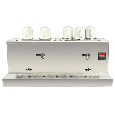 Ateşe Cappadocia Dijital 5 Demlikli Çay Kazanı, 30+30 L, Gaz+Elektrikli, Inox - 1