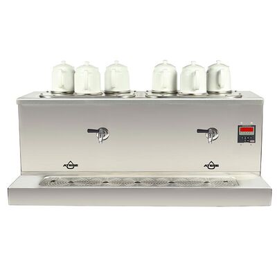 Ateşe Cappadocia Dijital 6 Demlikli Çay Kazanı, 30+30 L, Elektrikli, Inox - 1