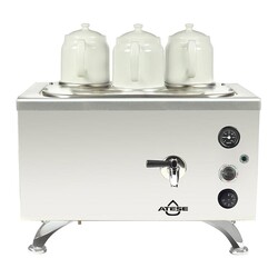 Ateşe Efes Analog 3 Demlikli Çay Kazanı, Elektrikli, Inox - Ateşe