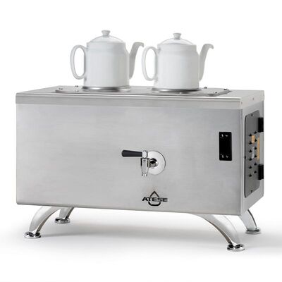 Ateşe Efes Dijital 2 Demlikli Çay Kazanı, Elektrikli, Inox - 1