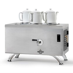 Ateşe Efes Dijital 3 Demlikli Çay Kazanı, Elektrikli, Inox - Ateşe