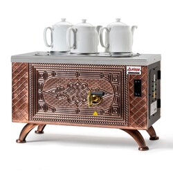 Ateşe Efes Dijital 3 Demlikli Çay Kazanı, Elektrikli, Retro - Ateşe