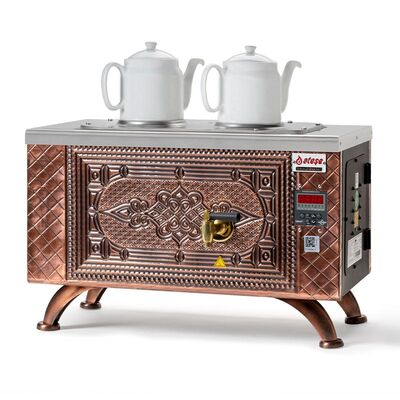 Ateşe Efes Smart 2 Demlikli Retro Çay Kazanı, Elektrikli - 1