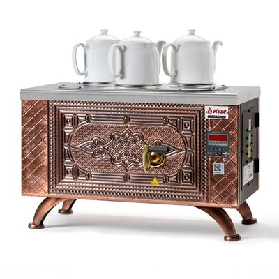 Ateşe Efes Smart 3 Demlikli Çay Kazanı, Elektrikli, Retro - 1