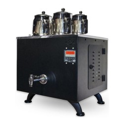 Ateşe Keyifçi 3 غلاية شاي بإبريق شاي 3، 30 لتر، كهربائي، أسود - Ateşe