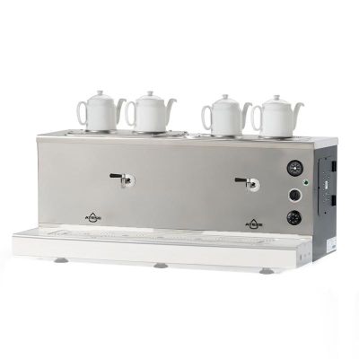 Ateşe Sümela Analog 4 Demlikli Çay Kazanı, Gaz+Elektrikli, Statik Boyalı - 1