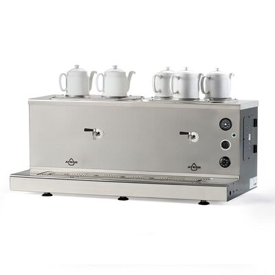 Ateşe Sümela Analog 5 Demlikli Çay Kazanı, Gaz+Elektrikli, Inox - 2