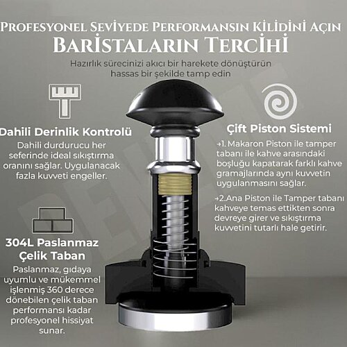 Aywens Kalibrasyonlu Tamper, 58 mm - 5