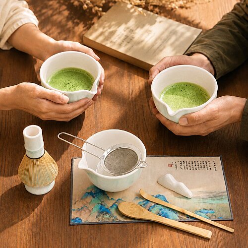 Baristic 8 Parça Matcha Çayı Hazırlama Seti, Yeşil-Beyaz - 6
