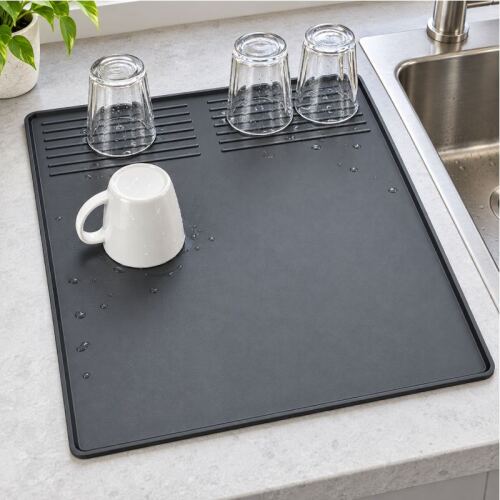 Baristic Sıvı Tutucu Silikon Mat, 57.5x44.5 cm, Antrasit - 6