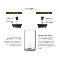 مرطبان زجاجي BeanPlus بصمام وغطاء خاص، 860 مل - 3