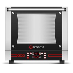 BestFor Bistrot Konveksiyonlu Patiseri Fırın, 46x33 cm 4 Tepsi Kapasiteli, Önden Açılır, Elektrikli - BestFor