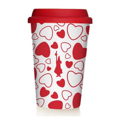 Bialetti Cuore Take Away Kapaklı Porselen Mug - 1