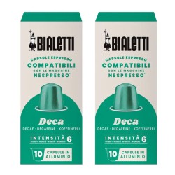 Bialetti Decaffeinato Nespresso Compatible Decaffeinated Capsule Coffee, 2x10 Pieces - Bialetti