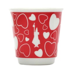 Bialetti Heart Patterned Shot Glass, Red - Bialetti