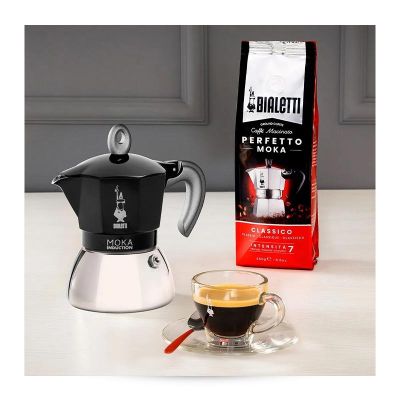 Bialetti إبريق موكا بالحث الحراري، 6 أكواب، أسود - Bialetti