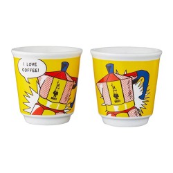 Bialetti ليختنشتاين إبريق ميني إكسبريس ميني موكا إكسبريس، 2 كوب + 2 كوب إسبريسو، أصفر - 3