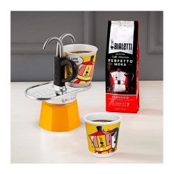 Bialetti ليختنشتاين إبريق ميني إكسبريس ميني موكا إكسبريس، 2 كوب + 2 كوب إسبريسو، أصفر - 4
