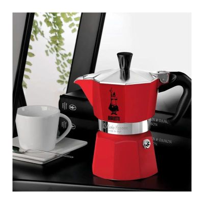 Bialetti Mini Express Moka Pot, 2 Cup + 2 Espresso Fincanı, Kırmızı - Bialetti