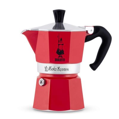 Bialetti Mini Express Moka Pot, 2 Cup + 2 Espresso Fincanı, Kırmızı - Bialetti