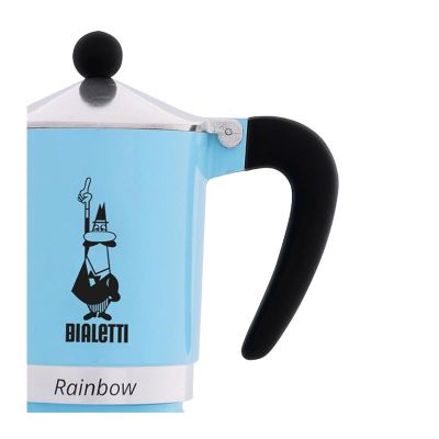 Bialetti Rainbow Moka Pot, 3 Cup, Mavi - 3