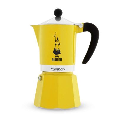 Bialetti Rainbow Moka Pot, 3 Cup, Sarı - 1