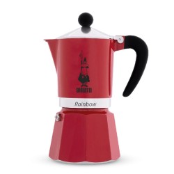 Bialetti Rainbow Moka Pot, 6 Cup, Red - 1