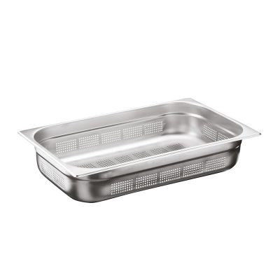 Bilge Inox GN 1/1-65 mm Paslanmaz Çelik Delikli Gastronorm Küvet - 1