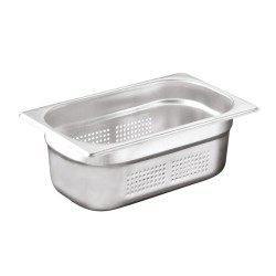 Bilge Inox GN 1/4-200 mm Stainless Steel Perforated Gastronorm Bathtub - Bilge Inox