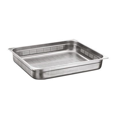 Bilge Inox GN 2/1-40 mm Paslanmaz Çelik Delikli Gastronorm Küvet - 1