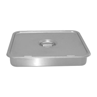 Bilge Inox Kapaklı Taşıma Tepsisi, Klipsli, 50x70x10 cm - 1