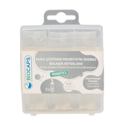 Biocaps HD 30 Suda Çözünen Probiyotikli Enzimli Bulaşık Deterjanı, 3x20 ml - 1