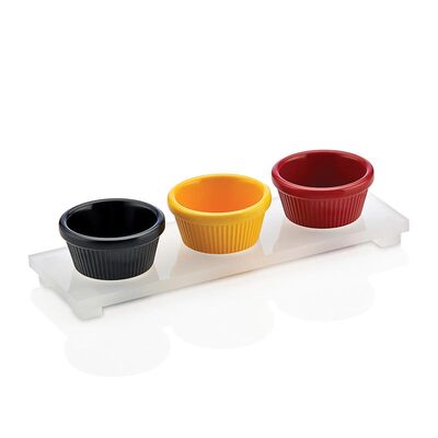 Biradlı GRV-889 Beyaz Tabanlı Sosluk Standı, 3'lü, 25x8 cm, 7 cm - 1