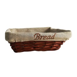 Biradlı GRV-904 Bezli Dikdörtgen Ekmek Sepeti, 22x16x7 cm - Biradlı