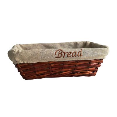 Biradlı GRV-907 Bezli Dikdörtgen Ekmek Sepeti, 25x12x8 cm - 1