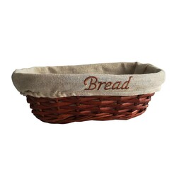 Biradlı GRV-908 Bezli Oval Ekmek Sepeti, 25x12x8 cm - Biradlı