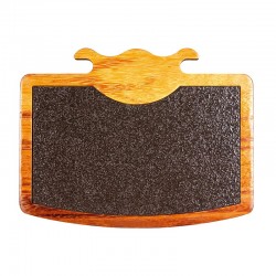 Biradlı GRV-1849 Boynuzlu Bazaltlı Steak Ahşap Sunum Tahtası, 32.5x25 cm - Biradlı