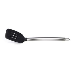 Biradlı BRD-0426 Silicone Spatula with Steel Handle, 35 cm, Black - Biradlı