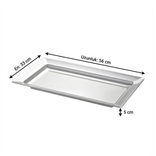 Biradlı BRD-100122 Rectangular Melamine Presentation Tray, 56x33x5 cm - Biradlı (1)