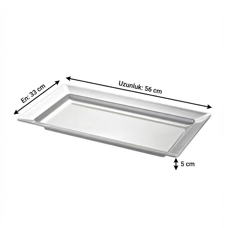 Biradlı BRD-100122 Rectangular Melamine Presentation Tray, 56x33x5 cm - Biradlı