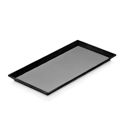 Biradlı BRD-103314 Melamin Açık Büfe Sunum Tepsisi, 35x17x2 cm, Siyah - 1